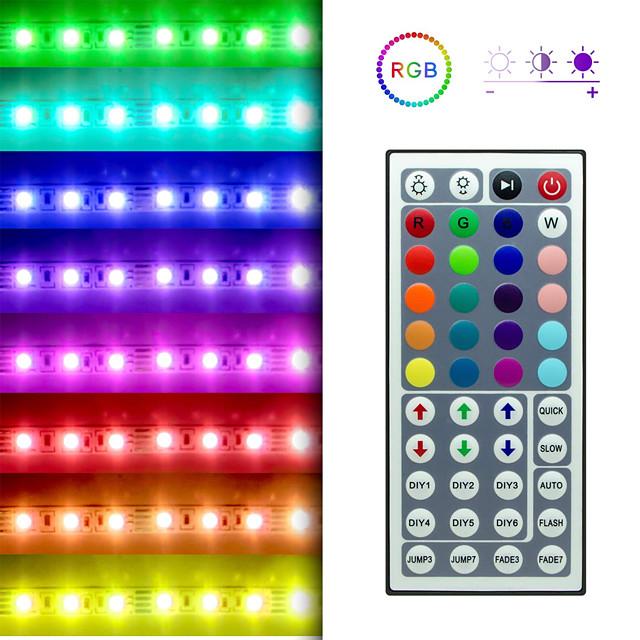 15m 3x5m LED Light Strips RGB Tiktok Lights 5050 SMD 450 Leds 10mm Strip Fexible Light Led Tape not-waterproof DC 12V 450leds with 44key IR Remote Controller Kit