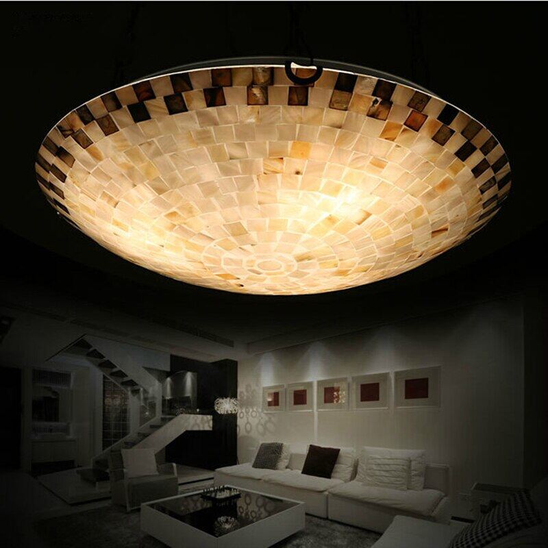 Tiffany Mediterranean Natural Shell Ceiling Light Toilet Lustres Night Light Led Ceiling Lamp Bedroom Ceiling Lighting Kitchen