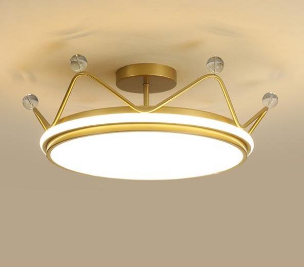 Golden Crown Chandelier Simple Modern Room Lamp
