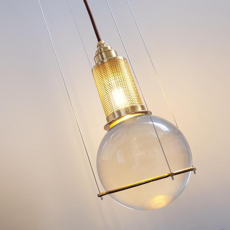 Nordic Solid Crystal Ball Chandelier Creative Restaurant Clothing Shop Cafe Hotel Bedroom Bedside Light Luxury Chandelier