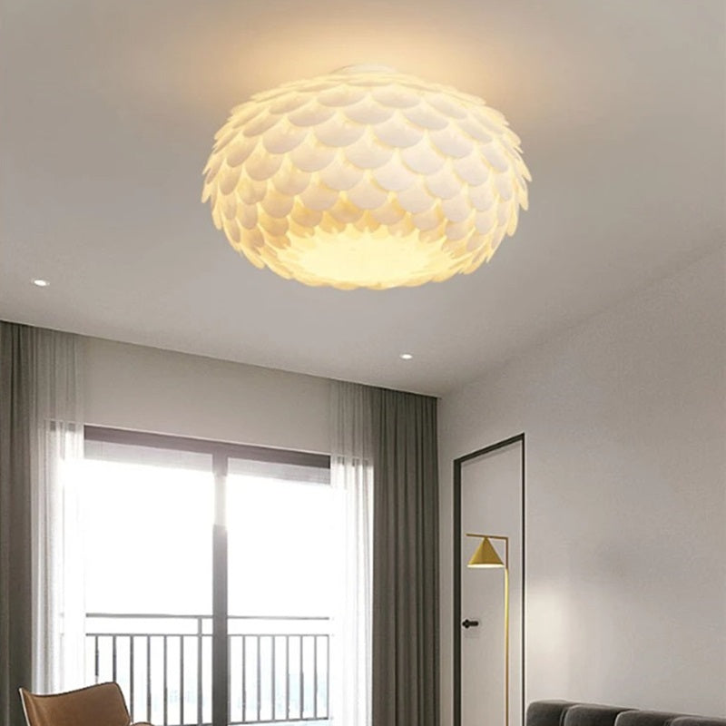 LED Pendant Lamp Creative Fish Scales 3-colour light change Chandelier Lamps  Modern