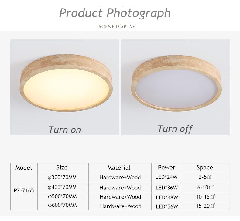 LED Ceiling Light Modern Lamp Panel Living Room Round Lighting Fixture Remote Control
