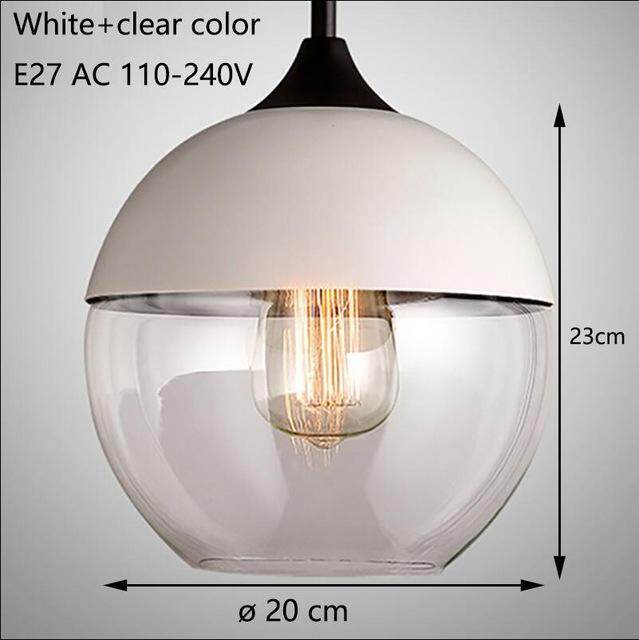 Nordic Modern Loft Hanging Glass Pendant Light For Kitchen Bar Living Room Bedroom