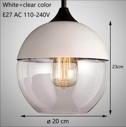 Nordic Modern Loft Hanging Glass Pendant Light For Kitchen Bar Living Room Bedroom