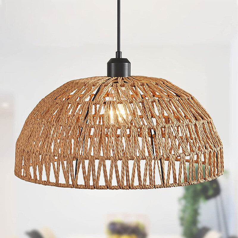 Newest Hemp Rope Woven Pendant Lights B&B Pastoral Restaurant Tea Room Inn Bar Bedroom Rattan Indoor Lighting