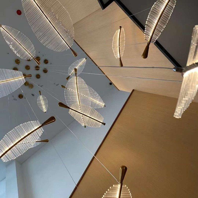 Modern Art Decorative Feather Chandelier Villa Hotel Non-standard Large Art Pendant Chandelier