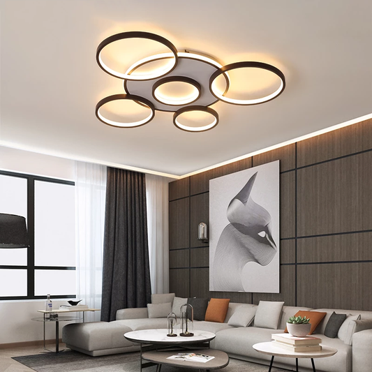 Modern LED Ceiling Lights Black Indoor Lighting Living Room Dining Room Kitchen Hotel Hanging Ceiling Lamp With Remote Control