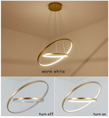 Modern Pendant Lamp Hanging Light Living Room Dining Shop Decoration Modern Hanging Lamp Large Ring Acrylic Pendant Light