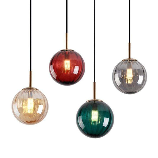 Colorful Glass Ball Bedroom Bedside Small Chandelier Creative Restaurant Bar Window Personality Post Modern Art Lamp Pendant Lamp