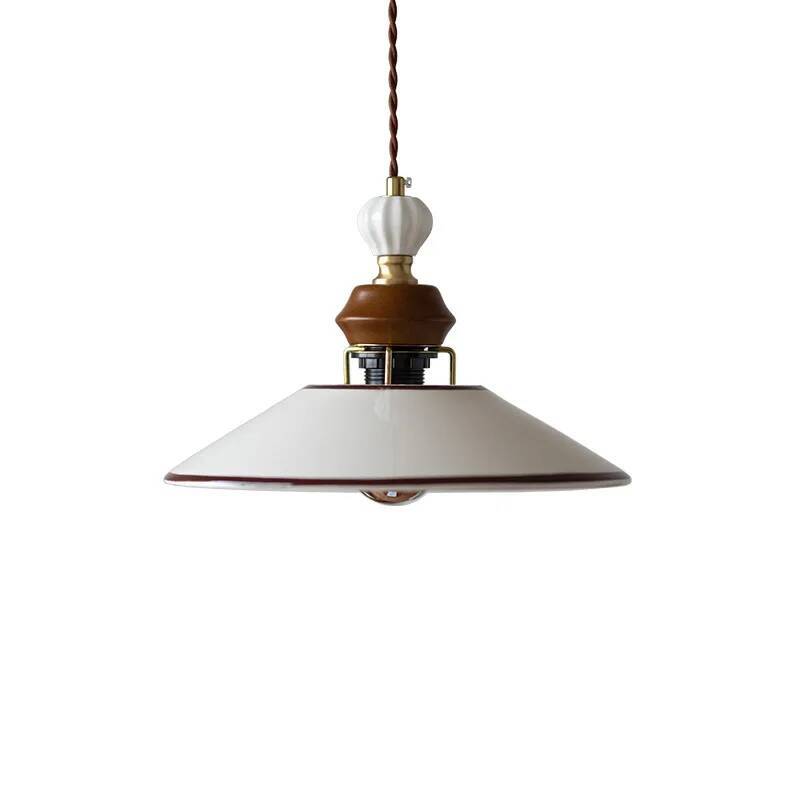 Hand-Painted French Ceramic Pendant Light Vintage Single Bulb Lamp bright and spacious