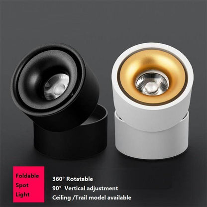 LED Surface Mounted Ceiling Light Foldable and 360 Degree Rotatable COB Background Light