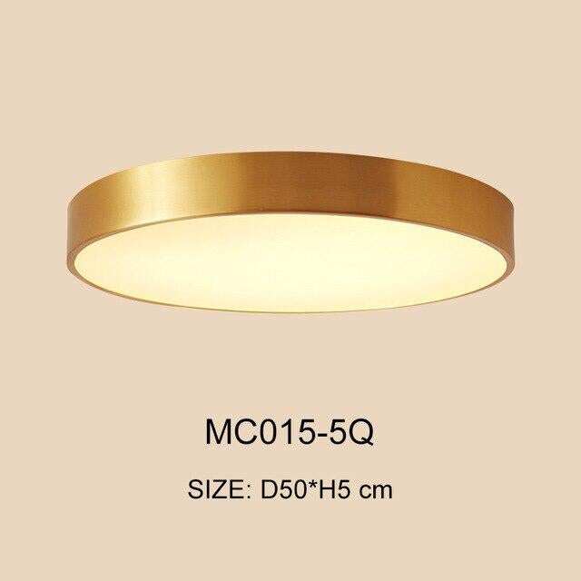 Nordic Copper LED Ceiling Lights Round Square Gold Ceiling Fixture For Kitchen Living room Kids Bedroom Home Hall Corridor Light
