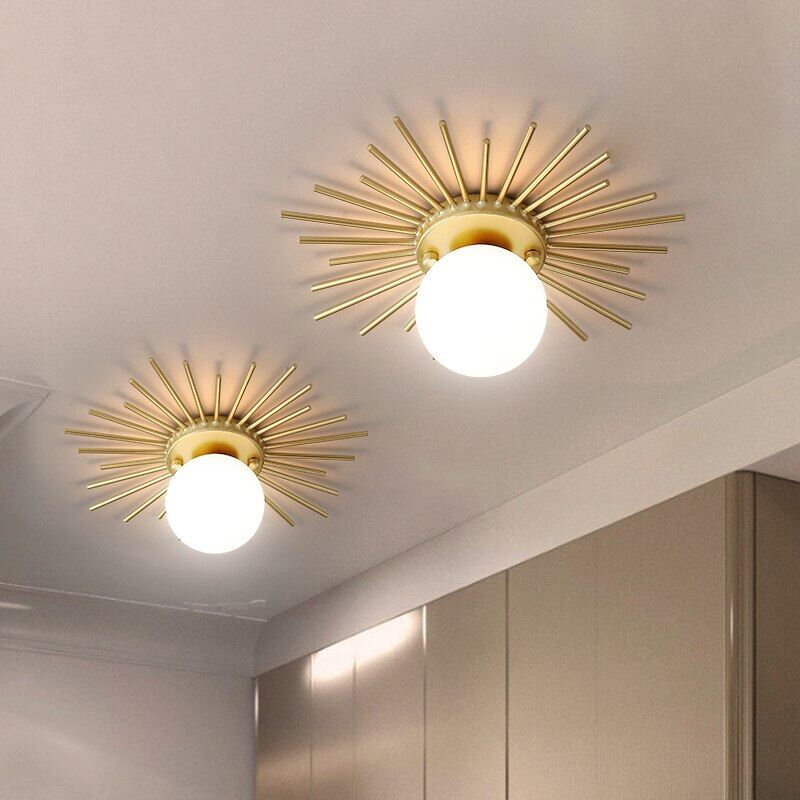 Corridor lights aisle lights creative nordic minimalist modern balcony lights all copper crystal ceiling lights home lights porc