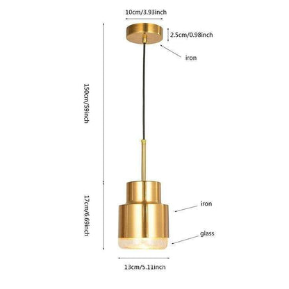 Pendant Lights Hanglamp Hanging Lamp Nordic Lamp Golden Restaurant Bedroom Bedside Metal Simple Postmodern Creative