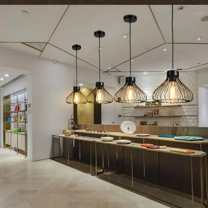 Flush Mount  Ceiling Down Light Retro Pendant Lamp  Black Walkway Kitchen Home Decor