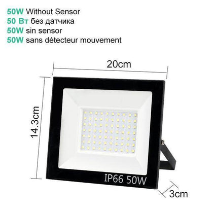 10W 20W 30W 50W 100W LED Floodlight Waterproof PIR Motion Sensor Floodlight Outdoor Wall Lamp Flood Light Spotlight
