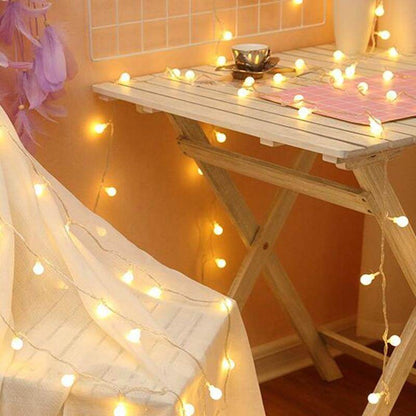 2M 5M 10M Cherry Balls LED  Fairy String Lights Battery USB Operated Wedding Christmas Outdoor Room Garland Decoration