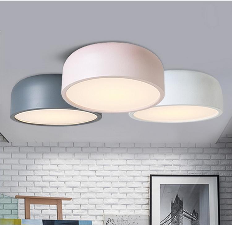 LED E27 Round Modern Ceiling Lamp Fixture Nordic Home Office Living Room Bedroom Aluminium Ceiling Lighting