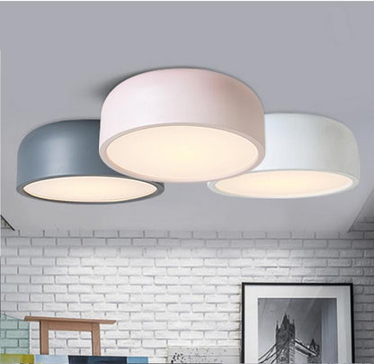 LED E27 Round Modern Ceiling Lamp Fixture Nordic Home Office Living Room Bedroom Aluminium Ceiling Lighting