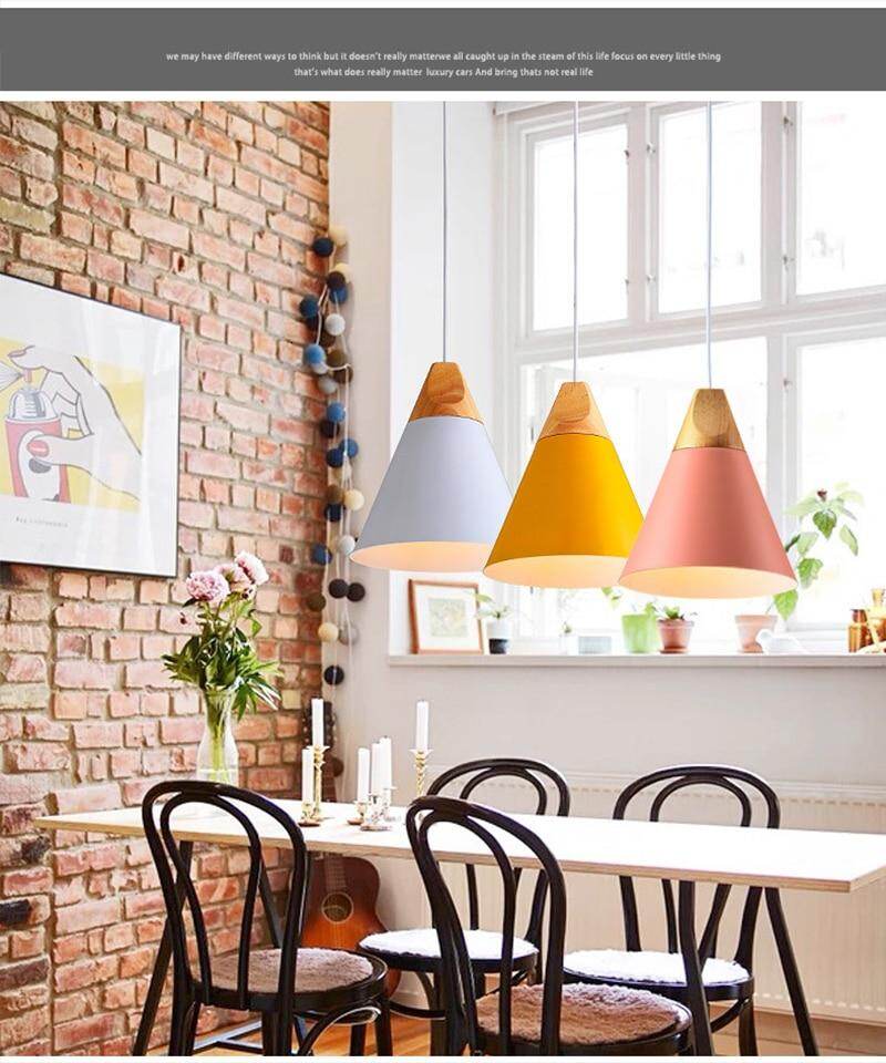 Nordic Modern Macaron Combination Wooden Pendant Lamp Loft Restaurant Cafe Decoration Pendant Light Bedroom Bedside Hanging Lamp
