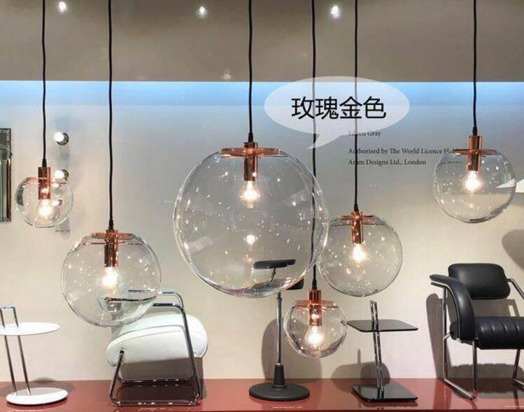 Nordic Modern Minimalist Glass Ball Pendant Lamp Single-head Restaurant Bar Pendant Light E27