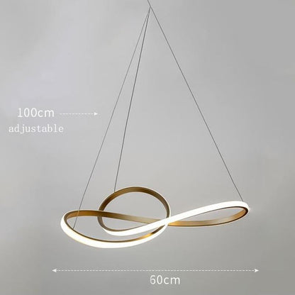 Light Luxury Simple Golden Circle Chandelier LED Nordic Modern Special-shaped Chandelier