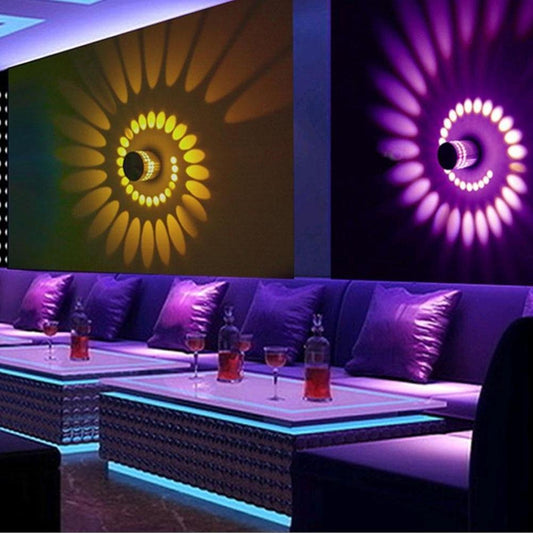 RGB Spiral Hole LED Wall Light Effect Wall Lamp With Remote Controller Colorful Wandlamp For Party Bar Lobby KTV Home Decoration