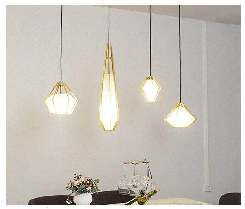 Post Modern Glass Pendant Light Hanging Nordic Living Room Walk In Closet Gold Pendant Lamp Suspension Lighting Fixture