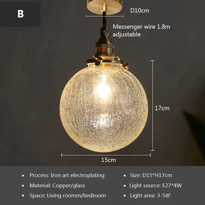Glass Pendant Light Nordic Dining Room Retro Chandeliers Creative Minimal E27  Transparent Lampshade For Restaurant Lamp Lustre
