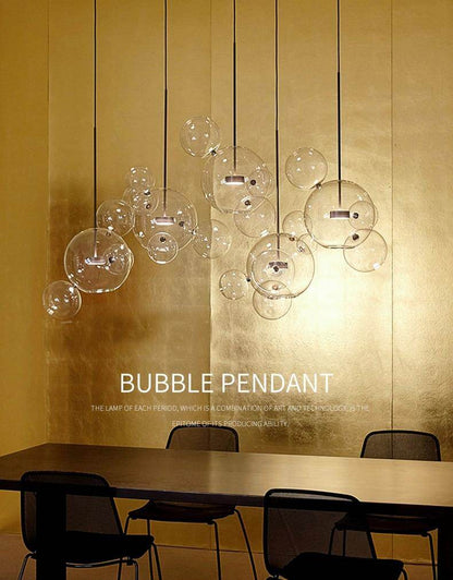 Bubble Lamp Globe Glass Hanging Lamps Dining Room Bubble Pendant Light Kitchen Hotel Glass Ball Suspension Lighting