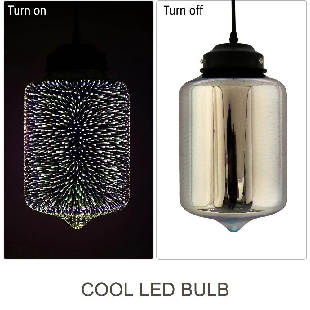 Modern 3D Colorful Nordic Starry Sky Hanging Glass Shade Pendant Lamp Lights E27 LED For Kitchen Restaurant Living Room
