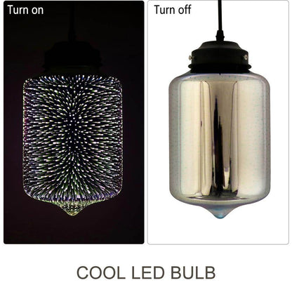 Modern 3D Colorful Nordic Starry Sky Hanging Glass Shade Pendant Lamp Lights E27 LED For Kitchen Restaurant Living Room