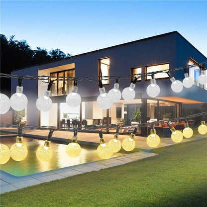 5M 7M 10M Solar Lamp Crystal Ball LED String Lights Flash Waterproof Fairy  For Outdoor Garden Christmas Wedding Decoration