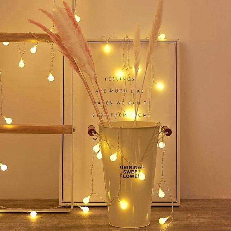 2M 5M 10M Cherry Balls LED  Fairy String Lights Battery USB Operated Wedding Christmas Outdoor Room Garland Decoration