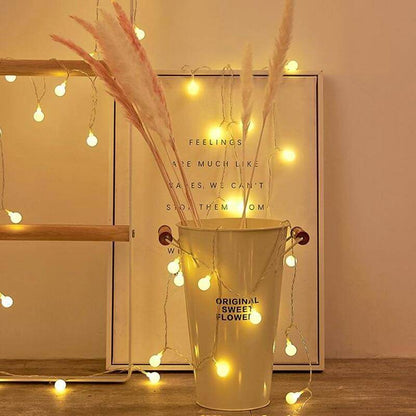 2M 5M 10M Cherry Balls LED  Fairy String Lights Battery USB Operated Wedding Christmas Outdoor Room Garland Decoration