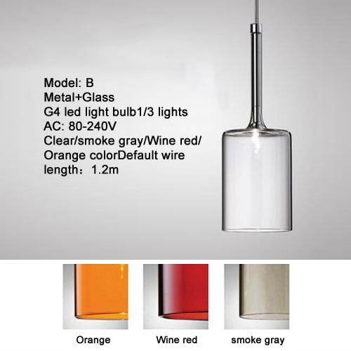 Modern Colorful Single Head/Three Heads Glass Pendant Lights G4 Led Lliving Room Bedroom Restaurant Personality Pendant Lamps