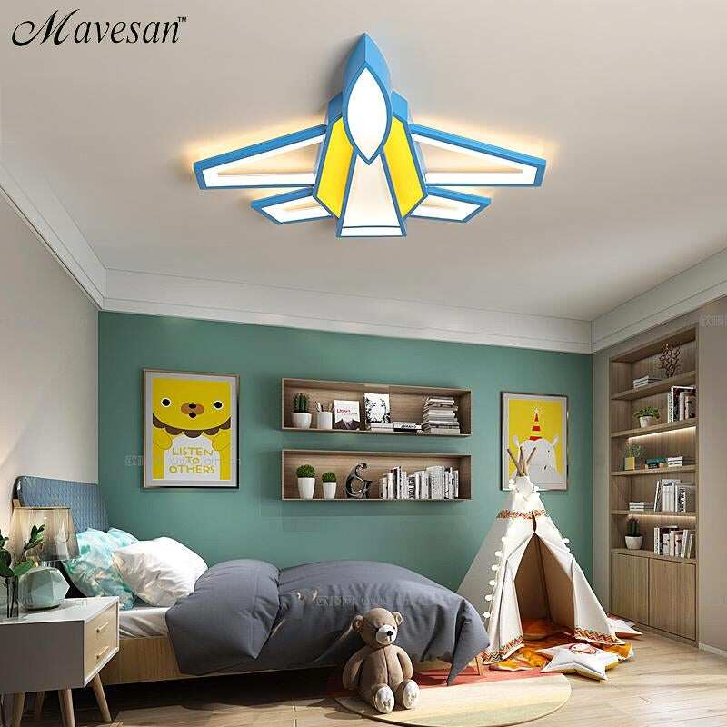 Modern LED Airplane Ceiling Lights Boy's Girl's Study Room Bedroom Lamp Lighting New Indoor Fixture With Remote Control