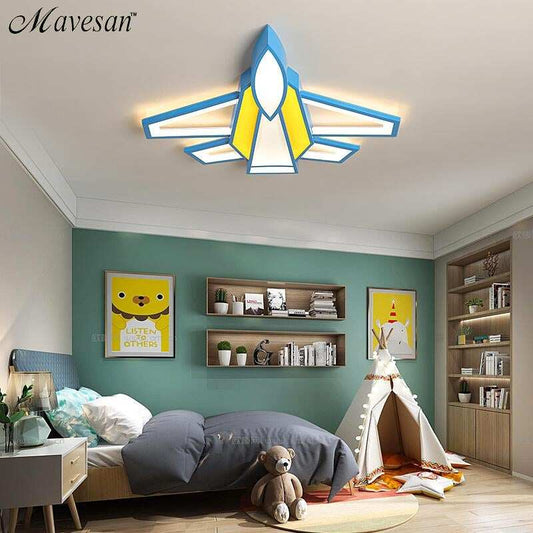 Modern LED Airplane Ceiling Lights Boy's Girl's Study Room Bedroom Lamp Lighting New Indoor Fixture With Remote Control