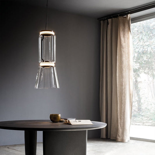 Modern Simple Glass Splicing Time Tunnel Restaurant Empty Chandelier