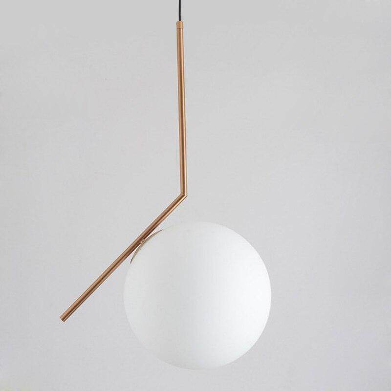 1 PC Nordic Style Pendant Lights Milky White Glassshade Modern Minimalist Led Pendant Lamps for Dining Room Decoration Lighting