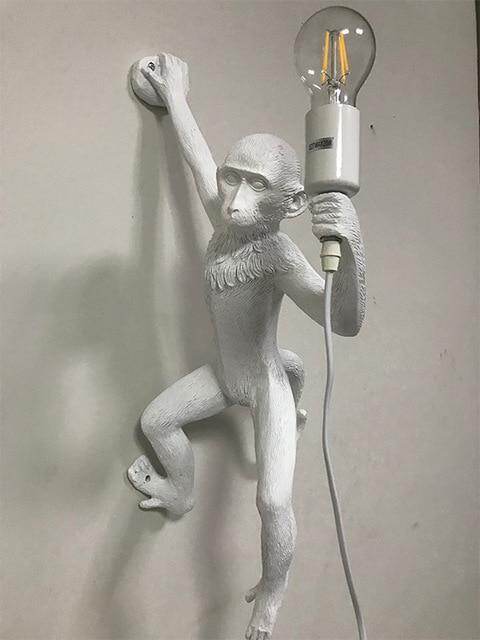 Resin Black White Gold Monkey Lamp Pendant Light For Living Room Lamps Art Parlor Study Room Led Lights lustre With E27 Led Bulb