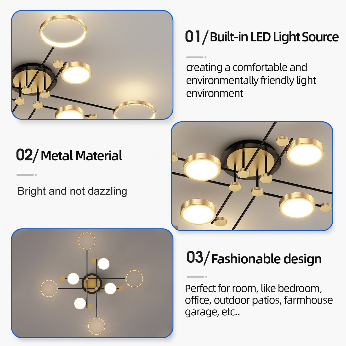 LED Ceiling Hanging Chandelier Lighting Dimmable ceiling lamps Kitchen Dinng Living Room Pendant Light