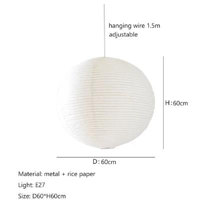 Wabi Sabi Wind Pendant Lights LED Akari Rice Paper Hanging Lamp for Living Dining Room Paper Handwoven Pendant Lamp