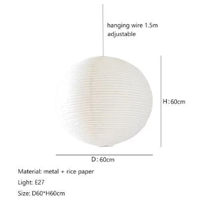 Wabi Sabi Wind Pendant Lights LED Akari Rice Paper Hanging Lamp for Living Dining Room Paper Handwoven Pendant Lamp