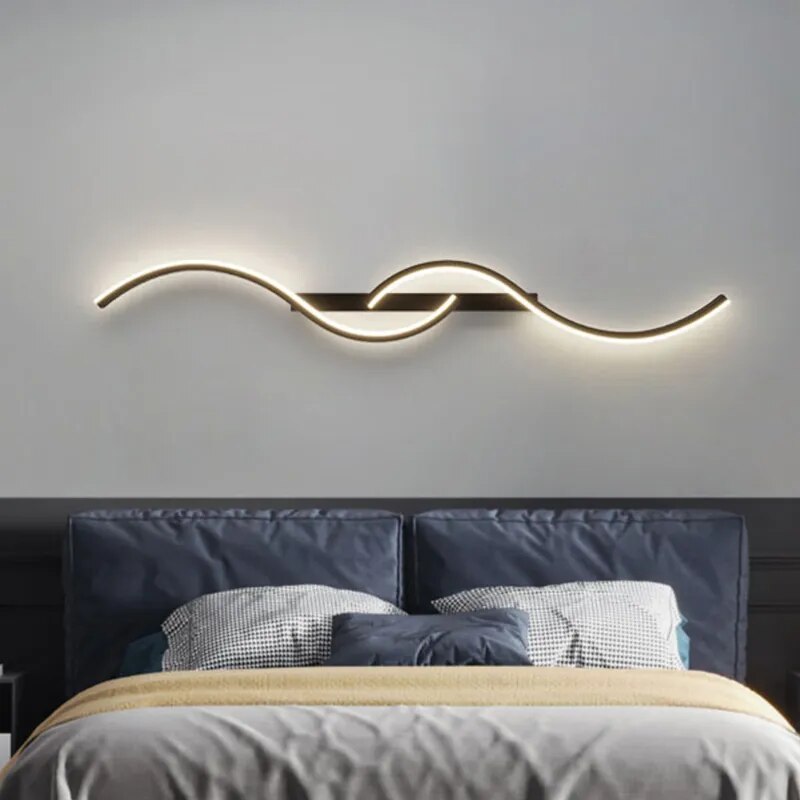 Modern LED Wall Lamp  Light Bedroom Bedside Long Strip Wall Sconces Living Room Home Indoor Lighting Fixture