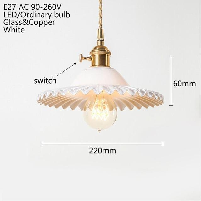 Europe Retro Novelty Glass&iron Pendant Light LED E27 With 5 Colors For Bedroom/Living Room/Bathroom/Dining Room/Restaurant