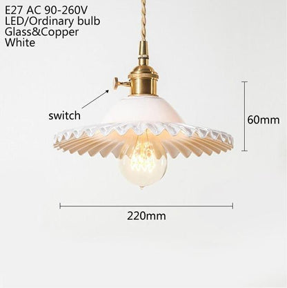 Europe Retro Novelty Glass&iron Pendant Light LED E27 With 5 Colors For Bedroom/Living Room/Bathroom/Dining Room/Restaurant