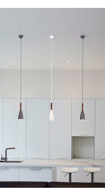 Wood Pendant Lights E27 LED Modern Hanglamp Nordic Lamp Living Room Restaurants Kitchen Dining Bar Droplight