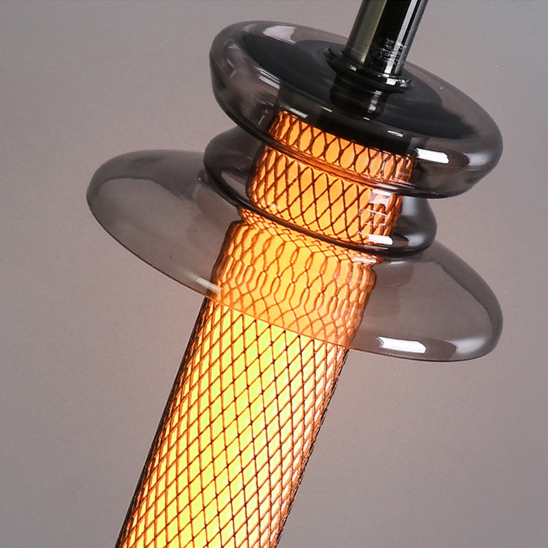 Indoor Industrial Pendant Light LED Warm Lights Glass Hanging Lamp Ironwork Vintage Art Bedside Kitchen Living Room Pendant Lamp