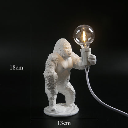 King Kong Gorilla Animal Table Lamp Indoor Resin Decoration Small Night Lamp Creative Crafts Gorilla Table Decor Lamp